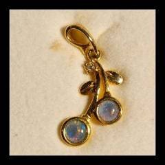 Triplet Opal Cherry Pendant in Gold Plated Sterling Silver · Style 315