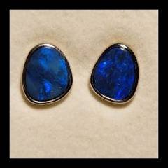 Doublet Opal Stud Earrings in Sterling Silver · Style 802