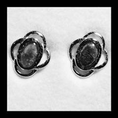 Triplet Opal Oval Stud Earrings in Sterling Silver · Style 507