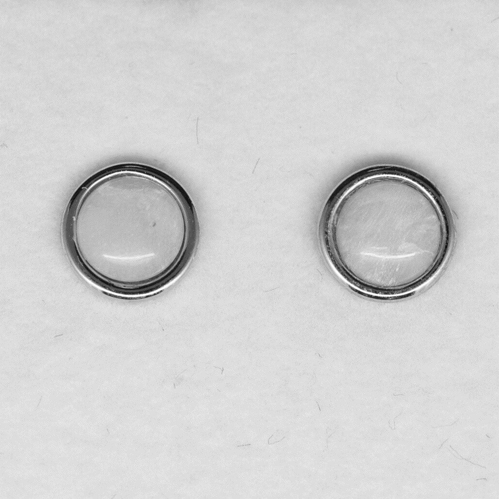 Solid Opal Round Earrings in Gold Plated Sterling Silver · Style 602