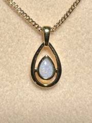 Solid Opal Pear Pendant in Gold Plated Sterling Silver · Style 235